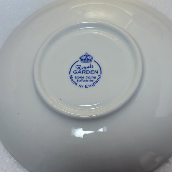 Royale Garden Staffordshire Fine Bone China Teacups and Saucers - Picture 4 of 7